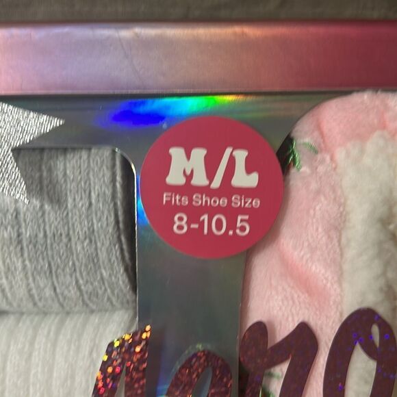 Aero Berry Bliss Pink Heather White 4 Pack Soft Slouchy Sock Slipper Gift Set - Picture 6 of 8